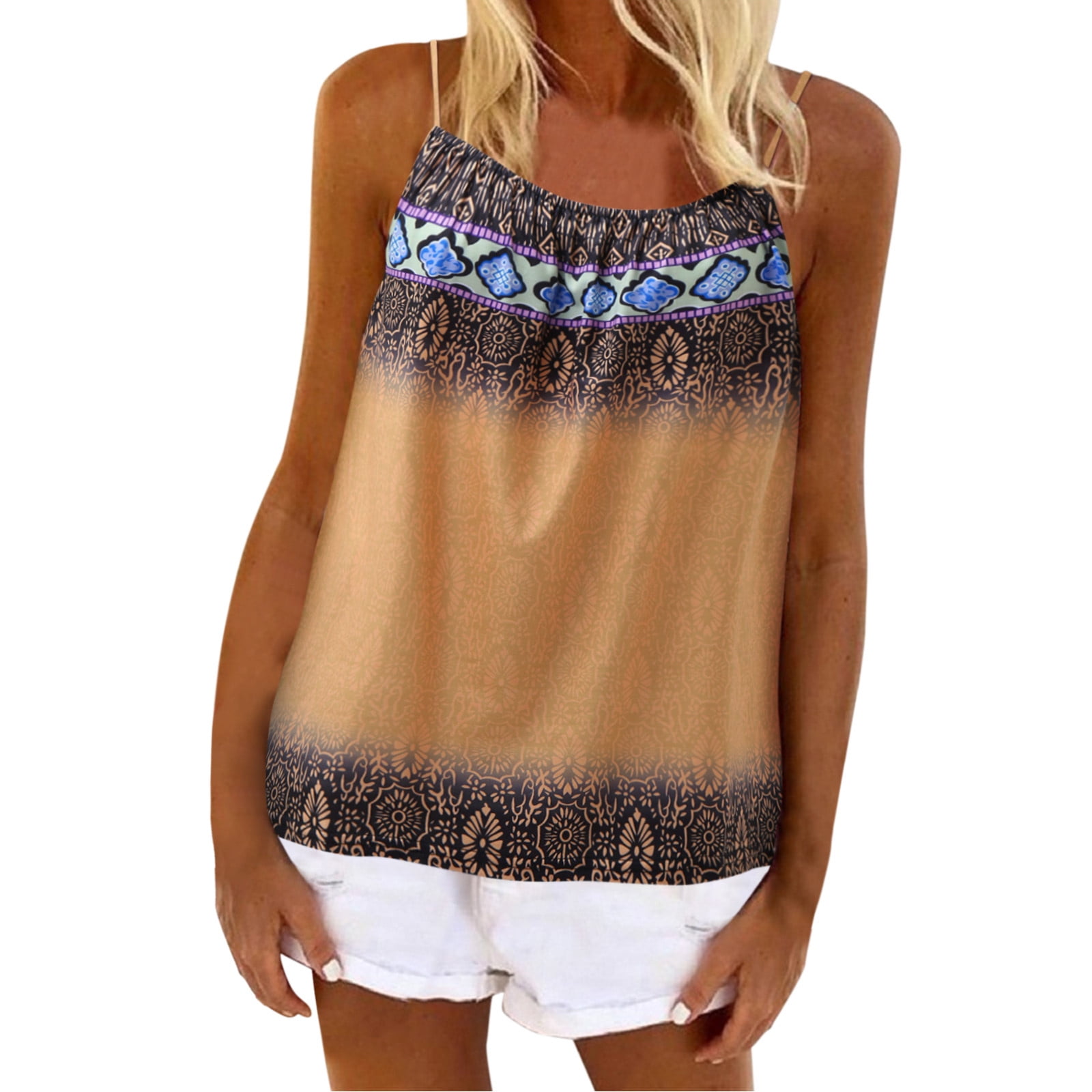 fvwitlyh Long Tank Tops for Women NEW Womens V Neck Tank Tops Tie Dye Sleeveless Basic Tops