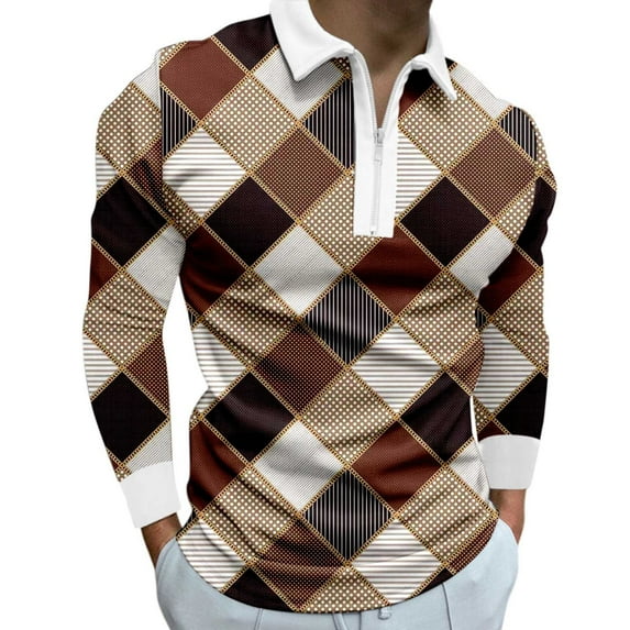 fvwitlyh Men Long Sleeve T Shirts Men's Industrial Long Seeve T Shirt Coffee 3X-Large