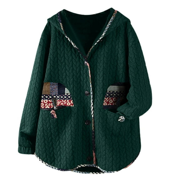 fvwitlyh Motorcycle Jacket Women Khaki Hooded Dolman Sleeve Cardigan Coat for Winter