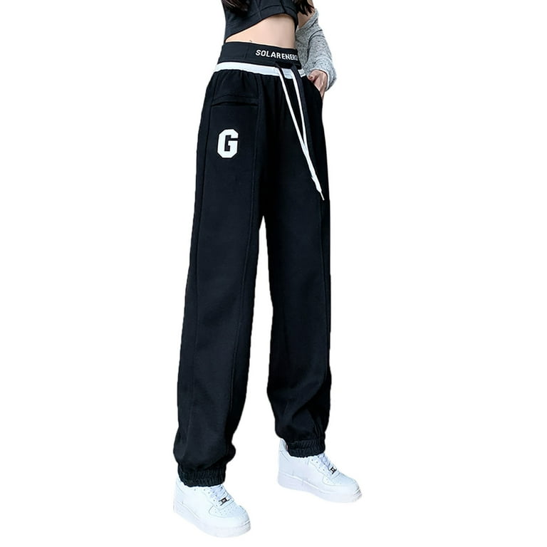 fvwitlyh Pants for Women A Women Pants Women's Lined Letter Print Sporty  Joggers Trousers With Pockets Warm Women Plaid Pants Casual Cargo Pants  Women