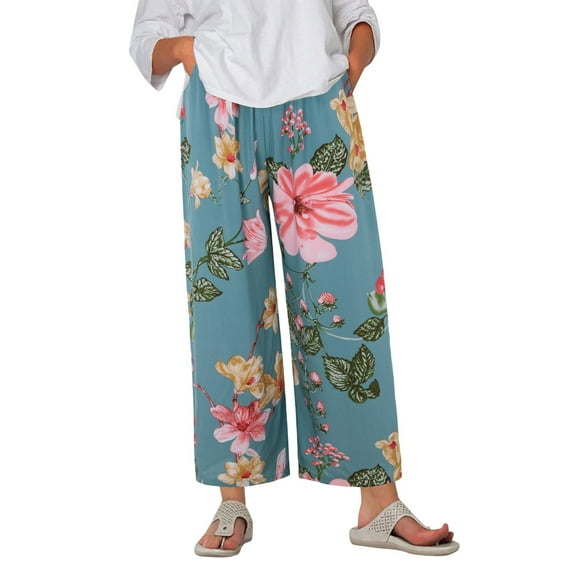 fvwitlyh Pants for Women Casual Pants Women Elastic Waist Women's Pajama Pants Comfy Printed Dress Pants for Women Business Casual with Pockets Cargo Pants Women