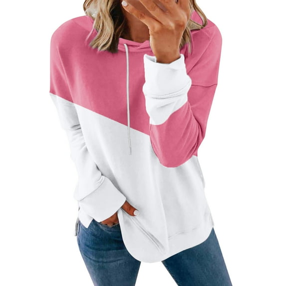 fvwitlyh Pink Hoodie Women's Ruby Ruffle-Shoulder Supersoft Stretch Sweatshirt Pink Large