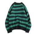 thumbnail image 1 of fvwitlyh Pullover Sweaters for Men Mens Pullover Sweater Casual Slim Fit V-Neck Knitted Sweaters Autumn And Winter Wool Sweater Round Neck Pullover Bottoming Shirt Color Stripe High Neck Top, 1 of 3
