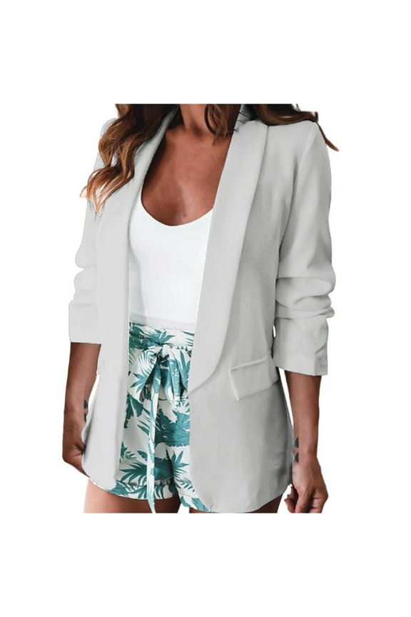 Sequin Blazer for Women's Classic ¾ Sleeves Open Front Stripes Cropped Waterfall Crop Blazer Jacket Coat Cardigan