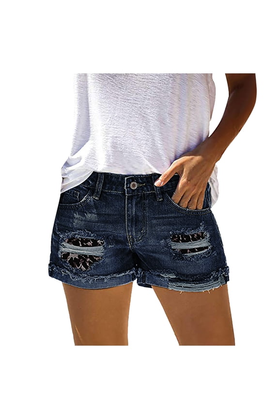 Shapewear Shorts Jean Shorts for Women Juniors, Summer High Waisted Stretchy Frayed Raw Hem Tassels Denim Shorts