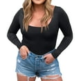 thumbnail image 1 of fvwitlyh Shapewear for Women Tummy Control under Camisole for Women Women's Solid Color Long Sleeve Double Lined Women's Bodysuit Basic Undergarments for Dresses, 1 of 5