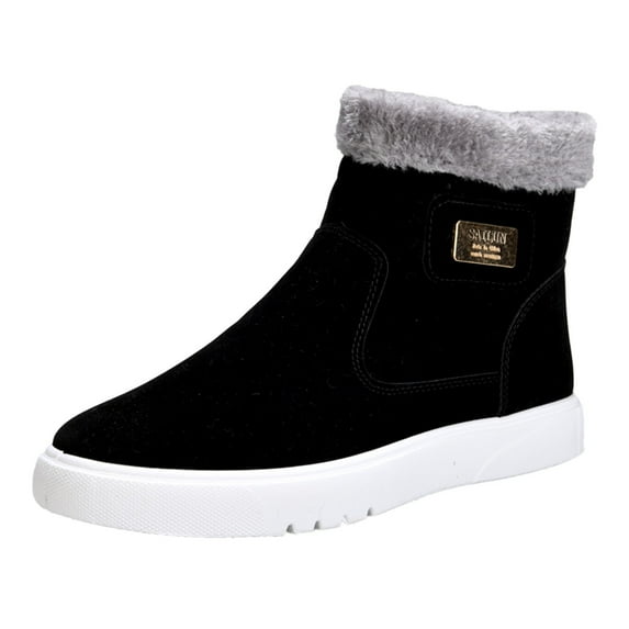 fvwitlyh Snow Boots for Men Hiking Boots Wide Mens Fashion Winter Men Snow Boots Round Toe Flat Bottom Non Slip Waterproof Snow Boots for Men Winter Men Snow Boots Round Toe Flat Bottom Non Slip