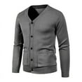 thumbnail image 1 of fvwitlyh Sweater Men's Lightweight Merino Wool V-Neck Sweater Cream Sweater Men's Lightweight Merino Wool V-Neck Sweater Men's Youth Fashion Casual Solid Color V-Neck Long Sleeve Slim Fit Sweater, 1 of 2