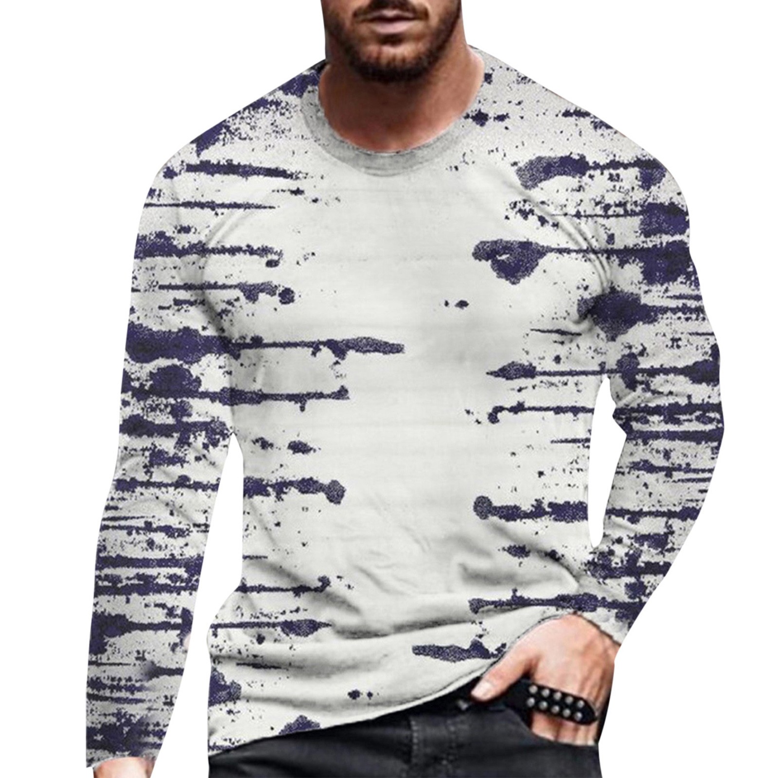 fvwitlyh T Shirts Men's RegularFit LongSleeve TShirt Purple XLarge