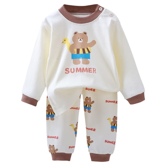 Akiihool Toddler Boy Dressy Outfit Baby Boy Waffle Knit Set Newborn Long Sleeve Letters Embroidered Romper Pants Infant 2 Piece Fall Winter Clothes(Brown,18-24 Months)