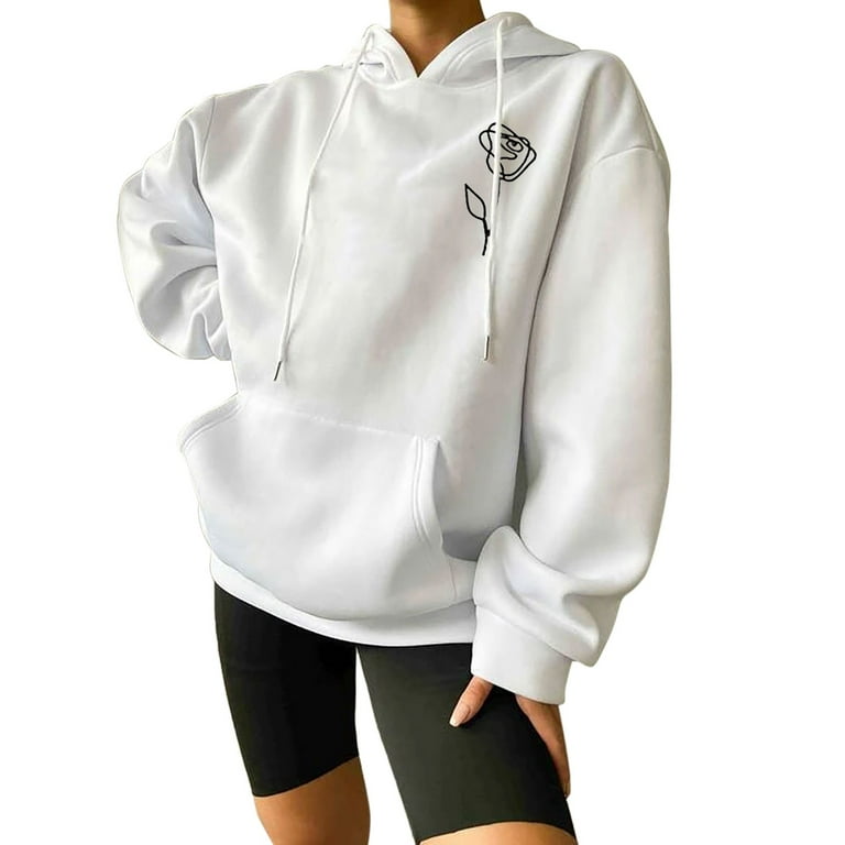 White hoodie outfits womens shop