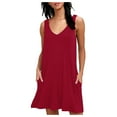 thumbnail image 1 of fvwitlyh White Sweater Dress Women's Plus Size Dresses Casual Loose Pocket Short Sleeve Slits Plus Size Long Maxi Dress, 1 of 5