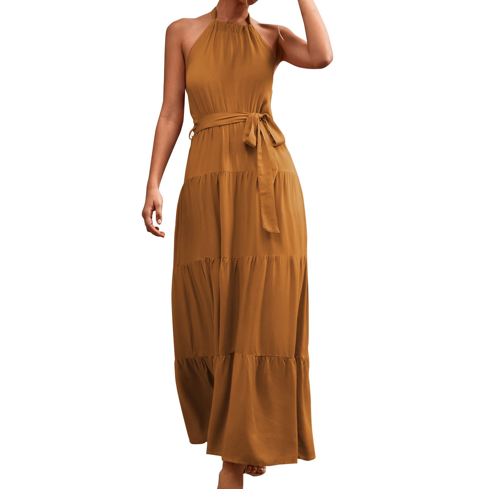 Wedding Guest Dress Women - Silky Look with Draped Waist