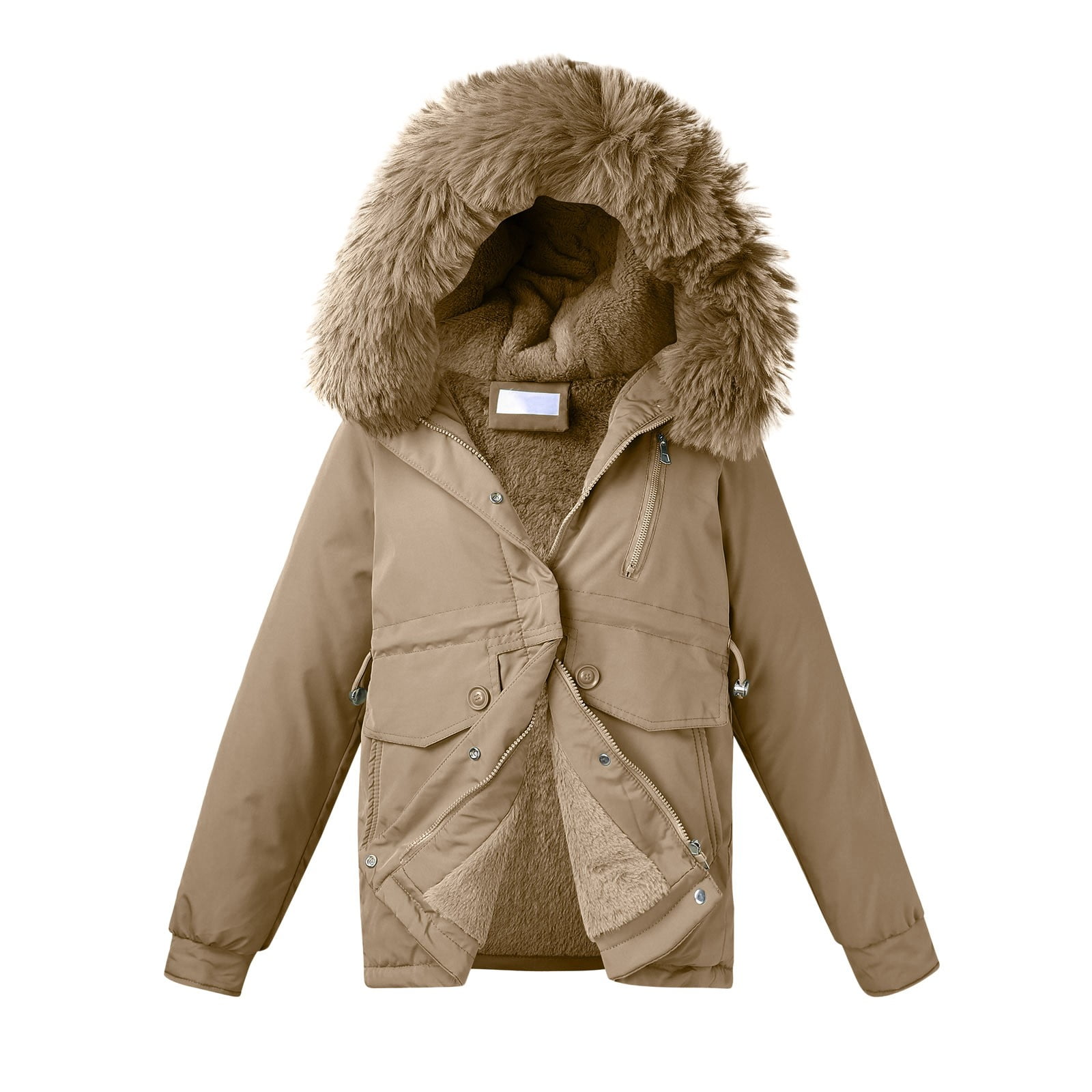 fvwitlyh Winter Coats for Women Plus Size Women's Saylor Mixed Media Puffer  Coat 