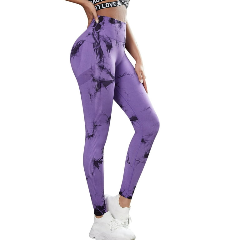 fvwitlyh Yoga Pants Nylon Flare Women Seamless Tie Dye And Tie Float Yoga  Workout Pants Yoga Pants with Ruched 