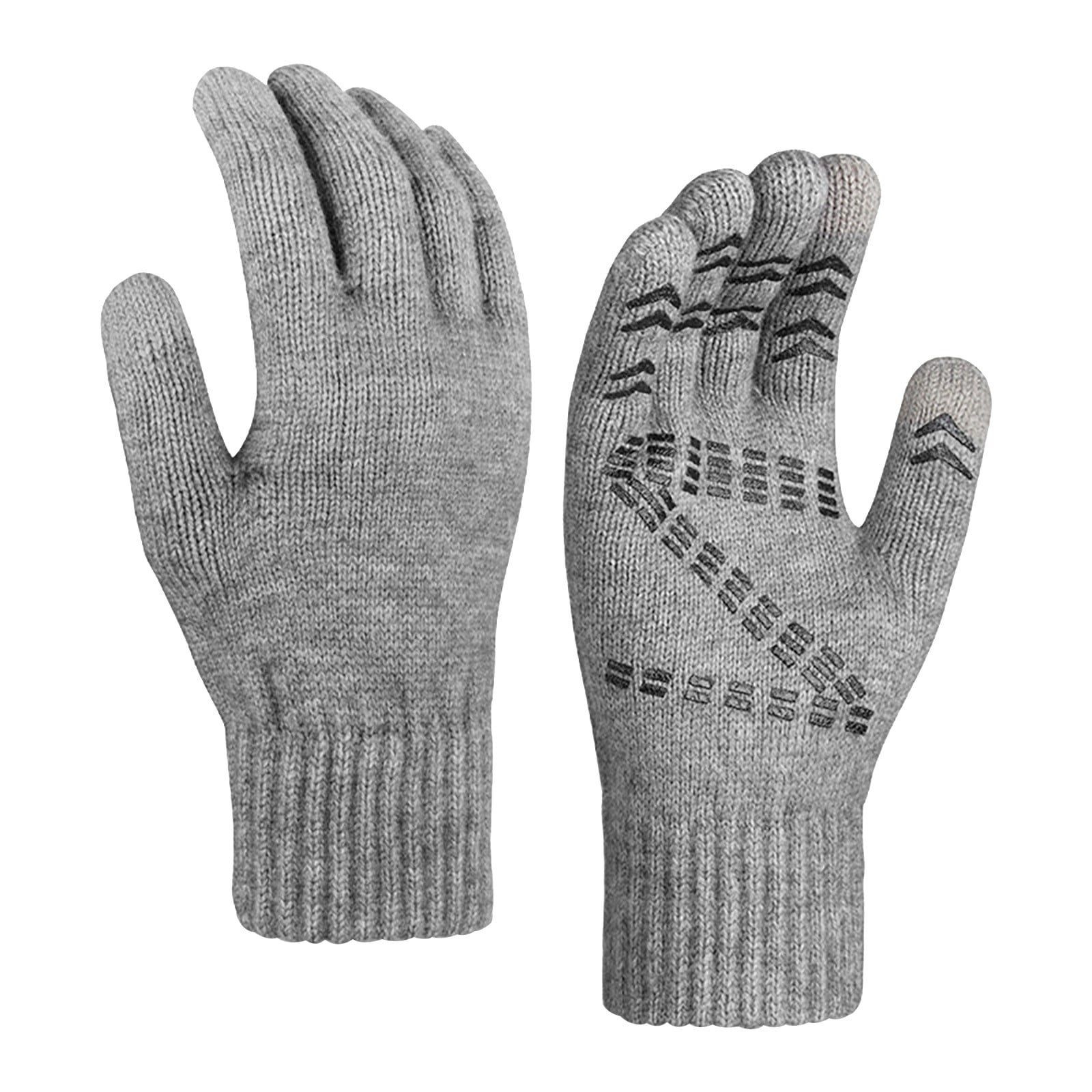 fzm unisex winter thermal gloves with grip two finger design with touchscreen warm and thick