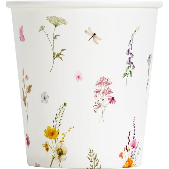 g 100 Pack 5oz Paper Cups, Disposable Bathroom Cups, Elegant Design Floral Small Mouthwash Cup, Hot/Cold Beverage Coffee, Dessert Cup for Birthday Parties, Home-use, Picnics, Ceremonies