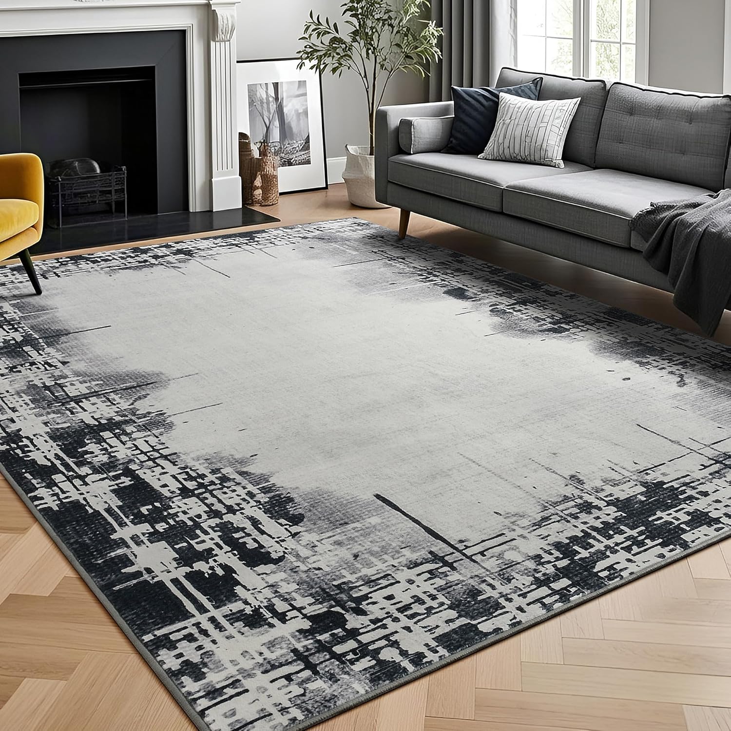 g 4x6 Area Rug for Living Room, Bedroom, Abstract Rugs Machine Washable ...