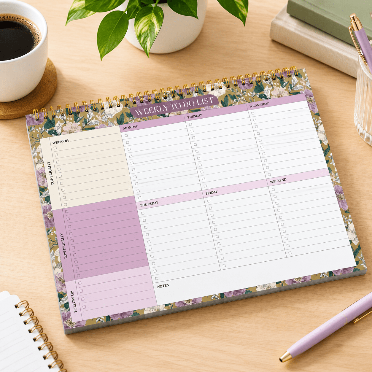 g-Twilight Garden 1 Pack Weekly To Do List Undated Planner Notepad, 8 ...
