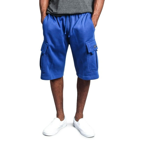 g-style usa men's solid fleece heavyweight cargo shorts fs76 - royal blue - medium