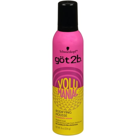 göt2b Volumaniac Bodifying Volumizing Spray Hair Styling Mousse, 8 oz