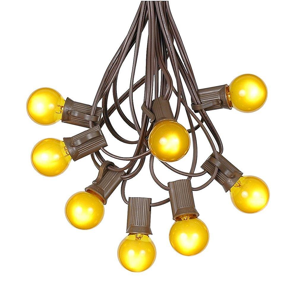 g30 patio string lights with 25 globe bulbs - garden hanging string lights - vintage backyard patio lights - outdoor string lights - market cafe bistro string lights brown wire -25 feet - image 1 of 6