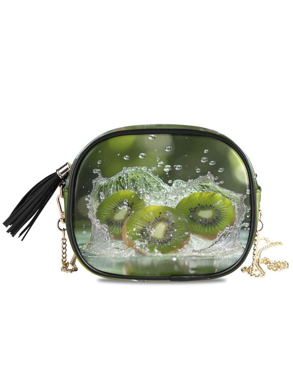 Womens Casual Chain Shoulder Bag Simple style Kiwi Splashing in Water Crossbody Bag
