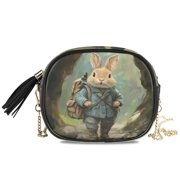 Womens Casual Chain Shoulder Bag Simple style Rabbit Adventures Crossbody Bag