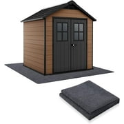 gaegajkl 8.2x6ft Outdoor Storage Shed Mat Waterproof  Thickened Garden Shed Floor Mat  Non Slip Garage Floor Mat Carport Oil Mat  Flooring Protector Pad for Patio  Furniture  Moto  Car (8