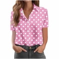 thumbnail image 1 of gakvbuo Summer Button-Up Shirts for women Button Down Tops Women'S Casual Short Sleeve Pocket Button Top Blouse T-Shirt, 1 of 5
