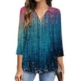 thumbnail image 1 of gakvbuo 3/4 Length Sleeve Shirts Womens Tops Collared V Neck Casual Plus Size Tunic Tops To Wear With Leggings Loose Shirt Work Business Blouses For Women, 1 of 6
