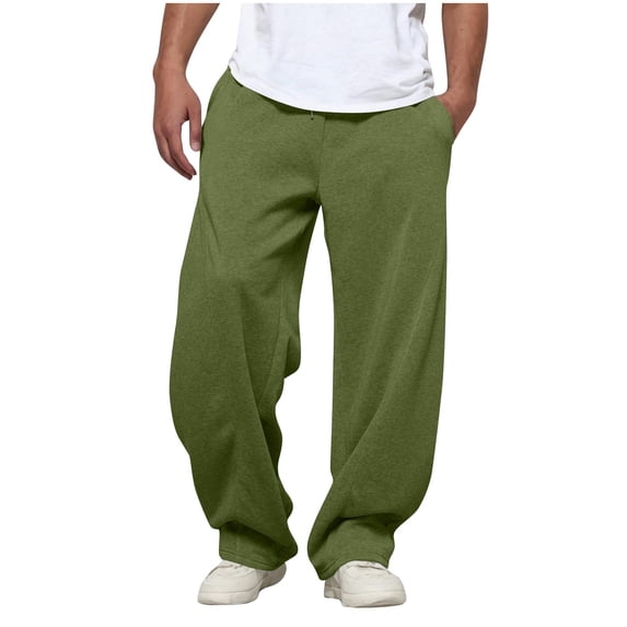 gakvbuo Active Athletic Workout Jogger Sweatpants for Men With Pocket And Drawstring Solid Color Loose Trousers Size S-2Xl