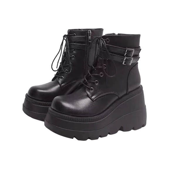 gakvbuo Ankle Boots For Women Women Retro Flat Bottom Zipper Shoes Casual Plus Size Slip On Shoes