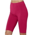 thumbnail image 1 of gakvbuo Athletic Running Yoga Short for Women's Solid Color High Waisted Biker Shorts Knee Length Outdoor Jogging Walkshort Plus Size Yoga Pants, 1 of 4