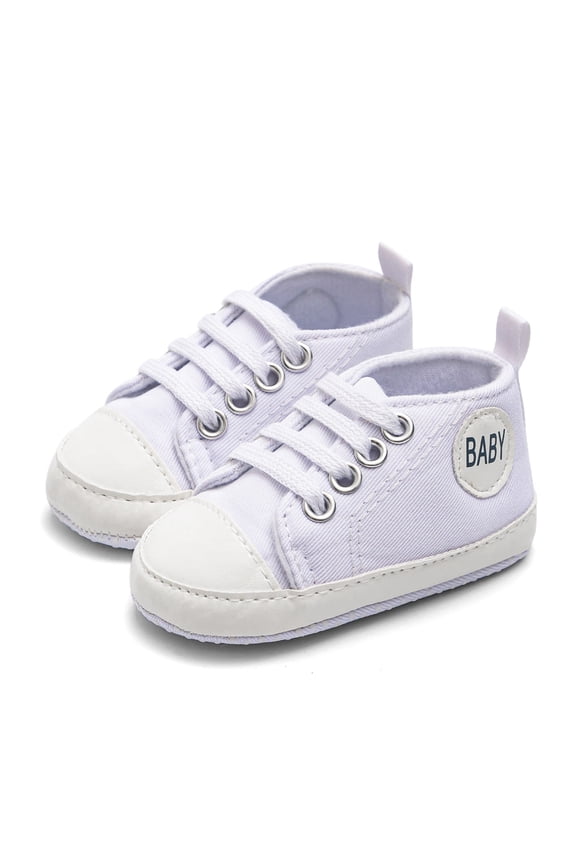 Baby Girls Boys Canvas Baby Sneakers Infant Shoes Soft Sole High-Top Ankle Infant First Walkers Crib Shoes