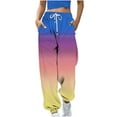thumbnail image 1 of gakvbuo Baggy Sweatpants for Women High Waiste cargo Pants Athletic Fit Workout Joggers Pants Women's Casual Loose Sports Sweatpants Ankle Length Trousers Gradient Fleece Pants, 1 of 4
