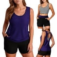 thumbnail image 1 of gakvbuo Bathing Suits For Women Swimsuits Women's 3 Piece Tankini Swimsuit Sets Modest Bathing Suits Plus Size Swimwear For Beach Pool, 1 of 9