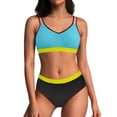 thumbnail image 1 of gakvbuo Bikini Sets For Women Two Piece Swimsuits Summer Beach Swim Bathing Suits Women's High Waisted Swimsuit Set Two Piece Swimwear Color Block, 1 of 9