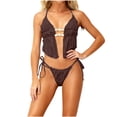 thumbnail image 1 of gakvbuo Bikini Sets For Women Two Piece Swimsuits Summer Beach Swim Bathing Suits Women's Solid Color Strapped Bodysuit Beach Casual able Bikinis Sets, 1 of 7