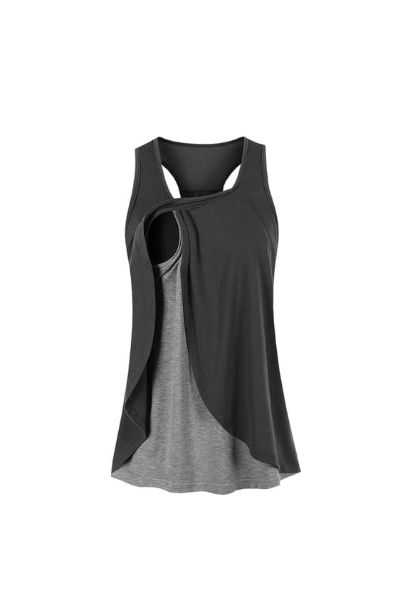 gakvov Breastfeeding Nursing Tops For Women Maternity Shirts Sleeveless Comfy Pumping Tank Top Tee Pregnancy Vest Tops T-Shirt