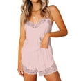 thumbnail image 1 of gakvbuo Camisole Shorts Pajamas Set For Womens 2-Piece Sleepwear Suit Women's Casual Satin Lace Stitching Housewear Sexy Suspender Vest Suit Pajamas, 1 of 4