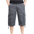 thumbnail image 1 of gakvbuo Cargo Pants For Men Cargo Pants Plus Size Bermuda Shorts Joggers Sweatpants Shorts Loose Fit Knee Length With Pocket Straight Button Zipper Shorts, 1 of 9