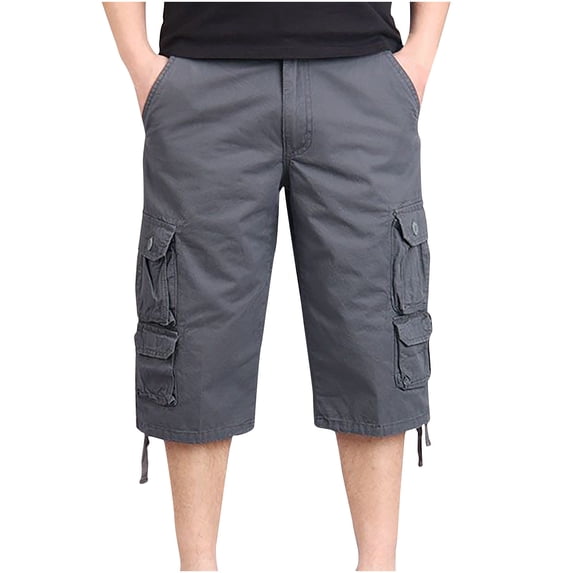 gakvbuo Cargo Pants For Men Cargo Pants Plus Size Bermuda Shorts Joggers Sweatpants Shorts Loose Fit Knee Length With Pocket Straight Button Zipper Shorts