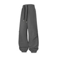 thumbnail image 1 of gakvbuo Cargo Pants For Women Elastic High Waisted Wide Leg Pants Drawstring Parachute Pants Casual Loose Trousers Streetwear Sports Pants, 1 of 5