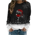 thumbnail image 1 of gakvbuo Christmas Sweater for Women Funny Christmas Sweatshirt Crewneck Xmas Print Long Sleeve Blouse Party Pullover Sweatshirt Tunic Tops Hoodless Shoulder Sweatshirt Gifts for Christmas, 1 of 4
