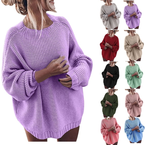 gakvbuo Chunky Knit Pullover Sweater For Womens Oversized Sweaters Batwing Sleeve Mock Neck Jumper Tops