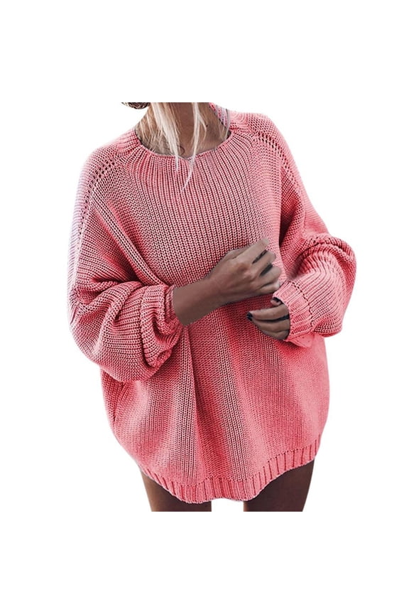 Chunky Knit Pullover Sweater For Womens Oversized Sweaters Batwing Sleeve Mock Neck Jumper Tops