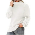 thumbnail image 1 of gakvbuo Chunky Turtleneck Sweaters For Women Long Sleeve Knit Sweater Jumper Oversized Lightweight Mockneck Loose Fit Cable Knit Pullover Jumper Tops, 1 of 6