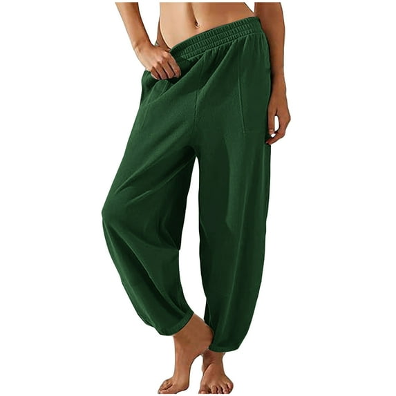 gakvbuo Cinch Bottom Baggy Sweatpants For Women High Waiste Workout Active Joggers Pants For Gym Sporty Athletic Fitting Cargo Sweatpants For Women Baggy Lounge Trousers Long Leg Pants With Pockets