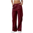 thumbnail image 1 of gakvbuo Parachute Pants For Women Baggy Cargo Pants With Pockets Hiking Jogger Pants Drawstring High Rise Straight Leg Pants Sweatpants, 1 of 5